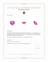 1.19 Ct. Padparadscha Sapphire from Ceylon (Sri Lanka) Appraisal