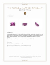 1.73 Ct. Purplish Pink Sapphire from Ceylon (Sri Lanka) Appraisal
