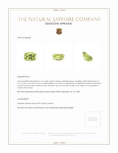 1.47 Ct. Yellowish Green Sapphire from Ceylon (Sri Lanka) Appraisal