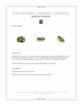 1.32 Ct. Yellowish Green Sapphire from Australia Appraisal