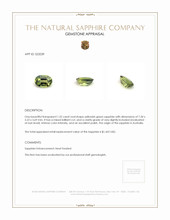 1.32 Ct. Yellowish Green Sapphire from Australia Appraisal