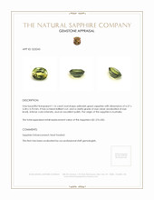 1.16 Ct. Yellowish Green Sapphire from Australia Appraisal