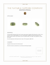 0.98 Ct. Green Sapphire from Ceylon (Sri Lanka) Appraisal