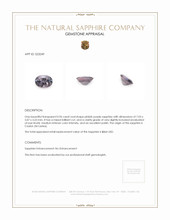 0.96 Ct. Pinkish Purple Sapphire from Ceylon (Sri Lanka) Appraisal