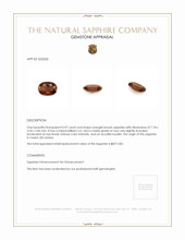 0.97 Ct. Orangish Brown Sapphire from Ceylon (Sri Lanka) Appraisal