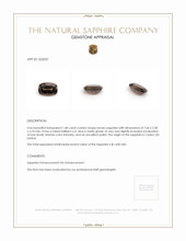 1.48 Ct. Brown Sapphire from Ceylon (Sri Lanka) Appraisal