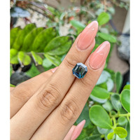 5.22 Ct. Bluish Green Sapphire from Africa Life Style