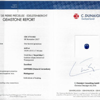 6.03 Ct. Blue Sapphire from Madagascar Scan Report