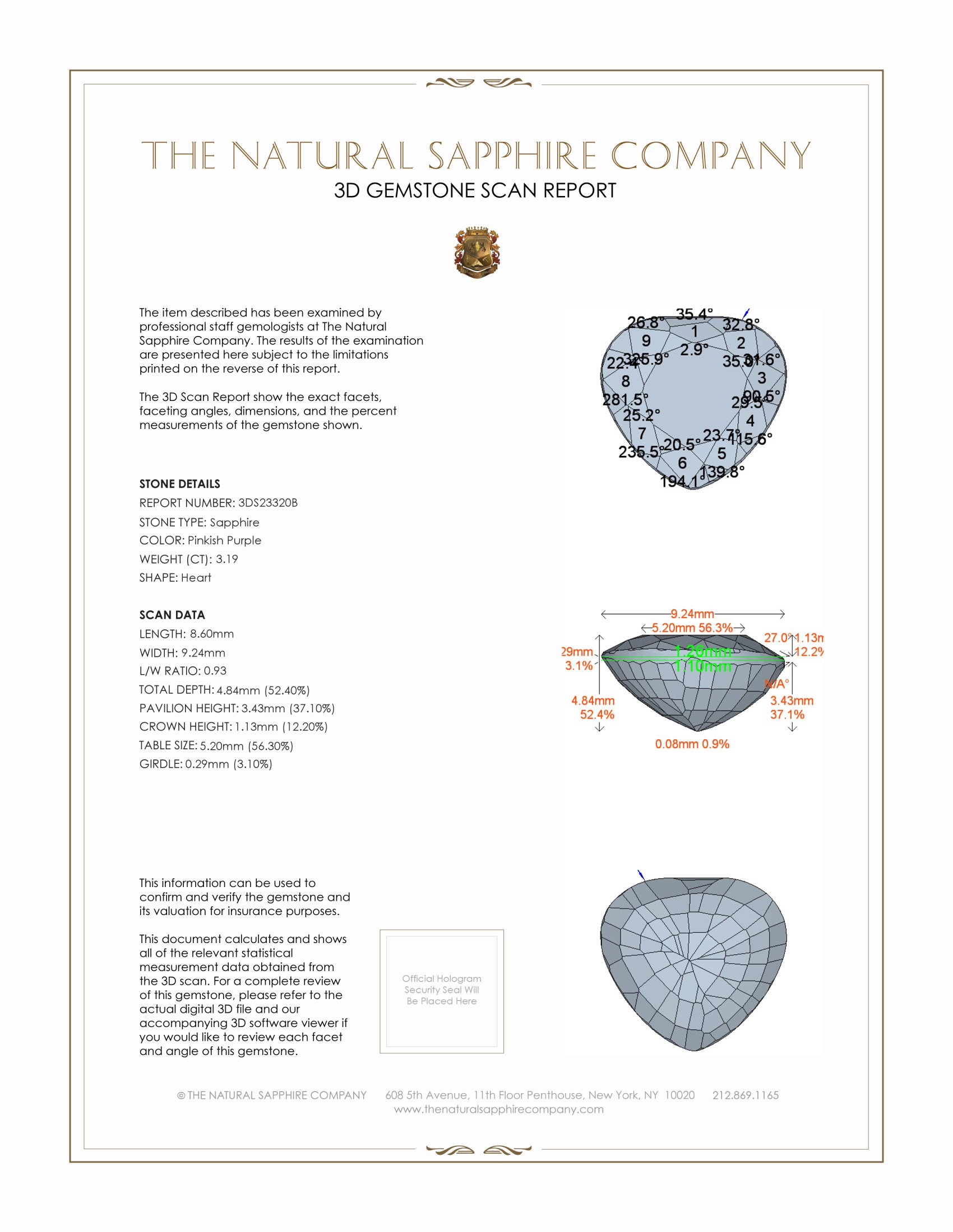 3.19 Ct. Pinkish Purple Sapphire from Ceylon (Sri Lanka)