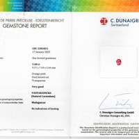 3.48 Ct. Padparadscha Sapphire from Madagascar Scan Report