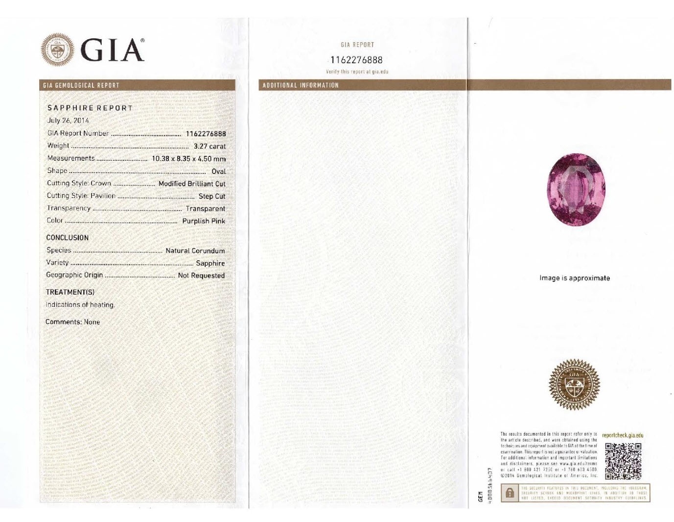 3.27 Ct. Pink Sapphire from Ceylon (Sri Lanka)