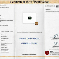 4.00 Ct. Bluish Green Sapphire from Ceylon (Sri Lanka) Scan Report