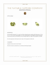 1.26 Ct. Yellowish Green Sapphire from Australia Appraisal