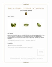 1.46 Ct. Yellowish Green Sapphire from Australia Appraisal