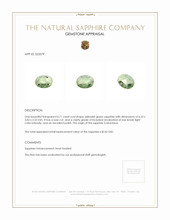 0.71 Ct. Yellowish Green Sapphire from Montana Appraisal