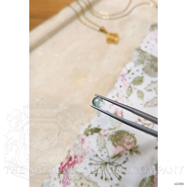 1.00 Ct. Bluish Green Cabochon Sapphire from Montana