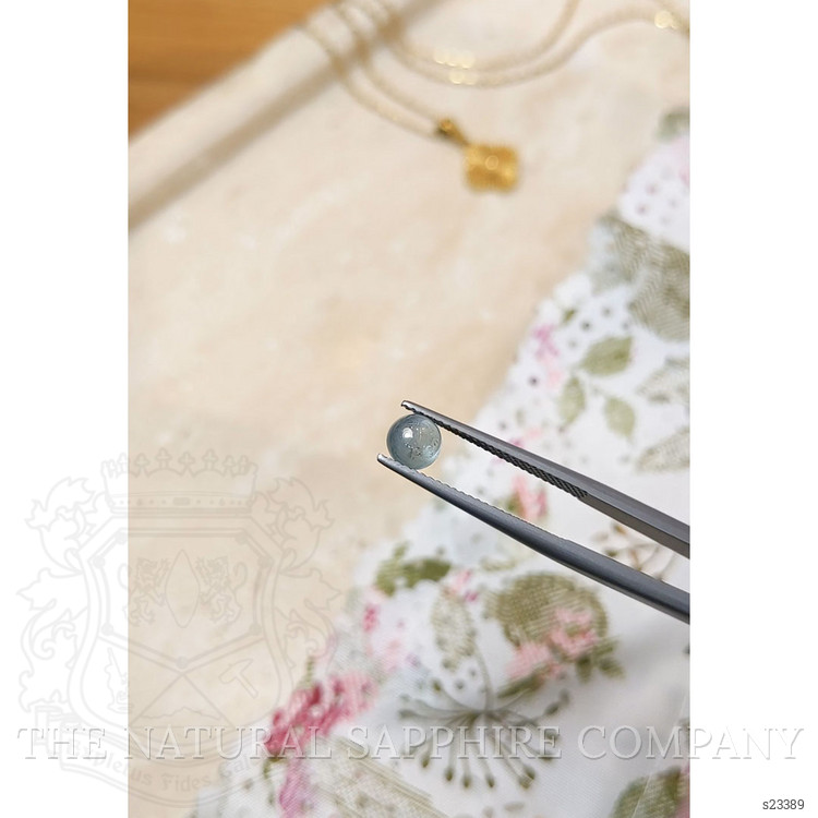 1.10 Ct. Greenish Blue Cabochon Sapphire from Montana