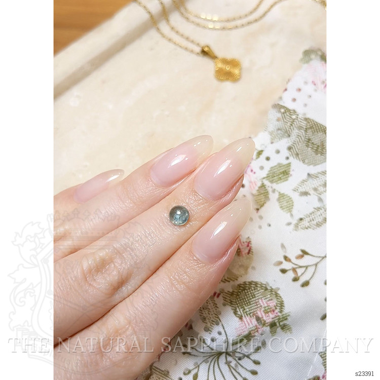 1.15 Ct. Bluish Green Cabochon Sapphire from Montana