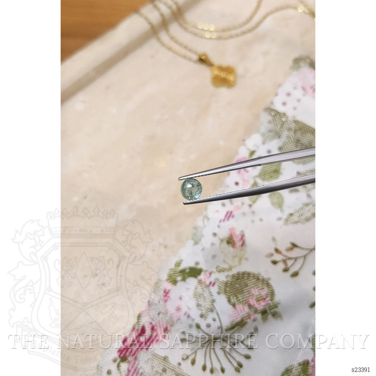 1.15 Ct. Bluish Green Cabochon Sapphire from Montana