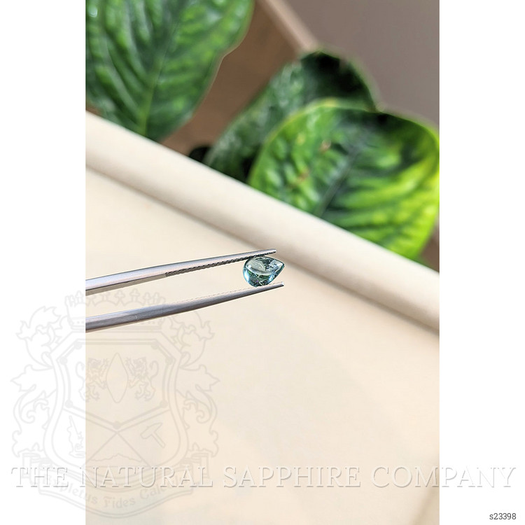1.37 Ct. Bluish Green Cabochon Sapphire from Montana