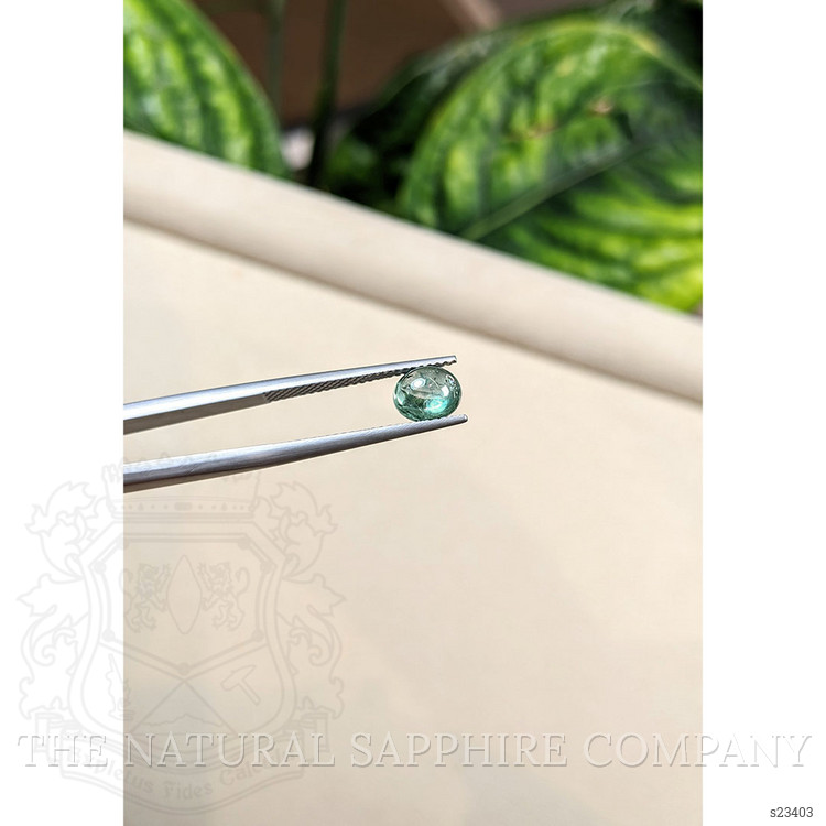 1.63 Ct. Bluish Green Cabochon Sapphire from Montana