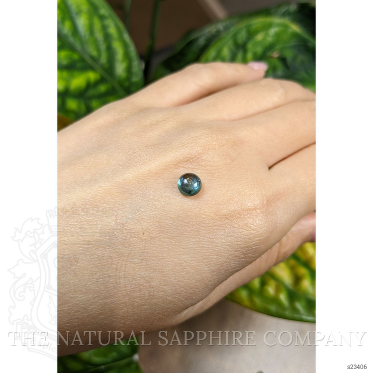 1.77 Ct. Bluish Green Cabochon Sapphire from Montana