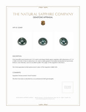 2.10 Ct. Bluish Green Cabochon Sapphire from Montana Appraisal