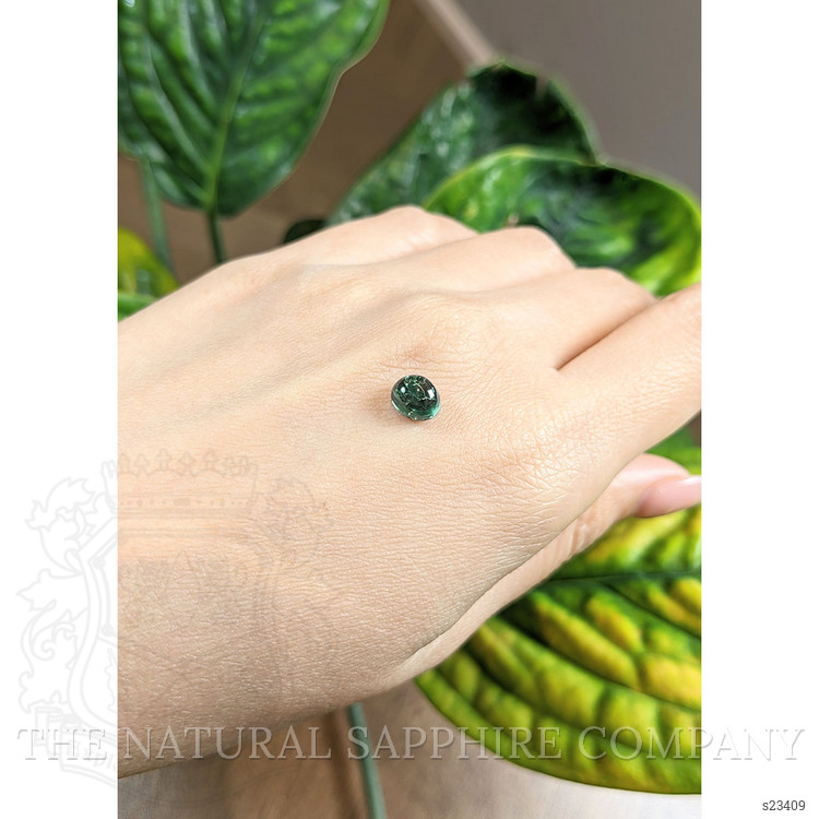2.10 Ct. Bluish Green Cabochon Sapphire from Montana