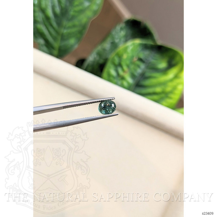 2.10 Ct. Bluish Green Cabochon Sapphire from Montana