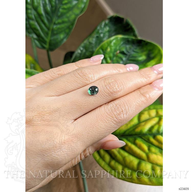 2.10 Ct. Bluish Green Cabochon Sapphire from Montana