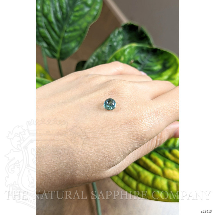 2.45 Ct. Bluish Green Cabochon Sapphire from Montana