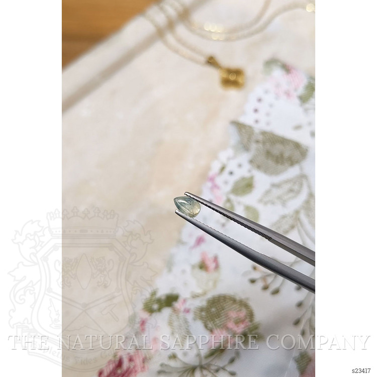 0.50 Ct. Bluish Green Cabochon Sapphire from Montana