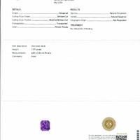 1.27 Ct. Pinkish Purple Sapphire from Madagascar Scan Report