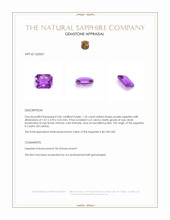 1.55 Ct. Purple Sapphire from Ceylon (Sri Lanka) Appraisal