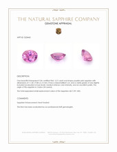 5.27 Ct. Purplish Pink Sapphire from Ceylon (Sri Lanka) Appraisal