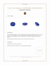 1.87 Ct. Blue Sapphire from Ceylon (Sri Lanka) Appraisal