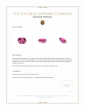 1.87 Ct. Purplish Pink Sapphire from Ceylon (Sri Lanka) Appraisal