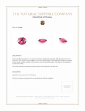 1.19 Ct. Reddish Pink Sapphire from Ceylon (Sri Lanka) Appraisal