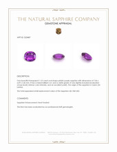 1.23 Ct. Pinkish Purple Sapphire from Ceylon (Sri Lanka) Appraisal