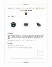 1.79 Ct. Bluish Green Sapphire from Ceylon (Sri Lanka) Appraisal