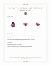 2.56 Ct. Purplish Pink Sapphire from Madagascar Appraisal