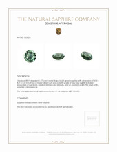 1.77 Ct. Bluish Green Sapphire from Madagascar Appraisal