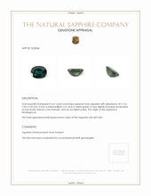 2.67 Ct. Bluish Green Sapphire from Madagascar Appraisal