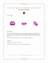 2.00 Ct. Purplish Pink Sapphire from Ceylon (Sri Lanka) Appraisal