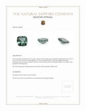 0.93 Ct. Bluish Green Sapphire from Madagascar Appraisal