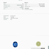 7.44 Ct. Blue Sapphire from Ceylon (Sri Lanka) Scan Report