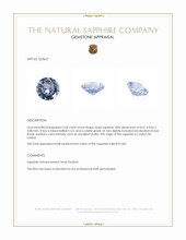 2.60 Ct. Violet Sapphire from Ceylon (Sri Lanka) Appraisal