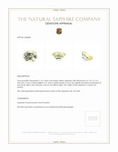 1.67 Ct. Yellow Sapphire from Ceylon (Sri Lanka) Appraisal