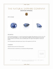 1.15 Ct. Blue Sapphire from Ceylon (Sri Lanka) Appraisal