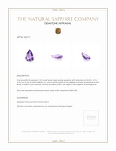 1.03 Ct. Purple Sapphire from Madagascar Appraisal